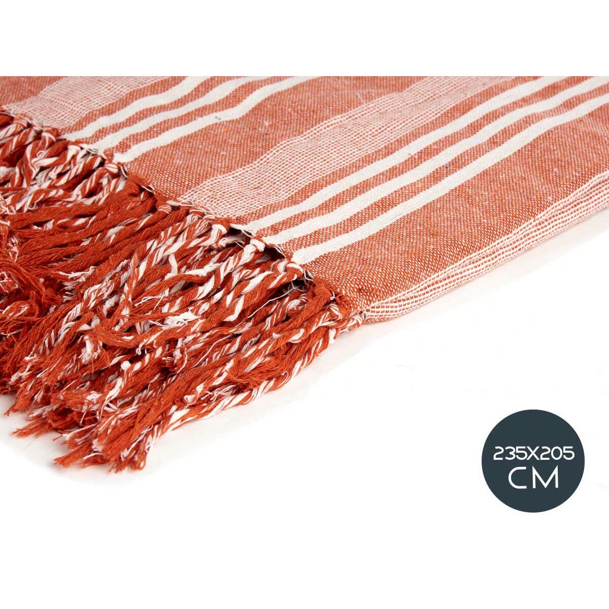 Multipurpose throw Gift Decor White Red 235 x 205 cm Stripes (8 Units)
